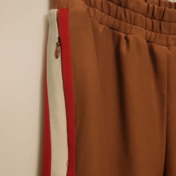 Maeve by Anthropologie Tan Pants w/ Red & White Stripes Ankle Zippers Size XS - Picture 5 of 8